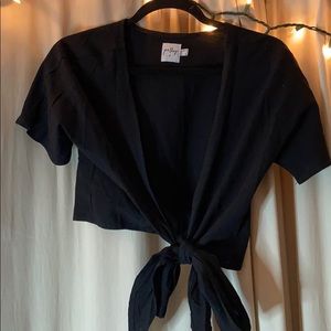 Princess Polly Black Tie Crop Top